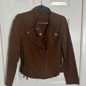 Edgy Woman’s Rusty Brown Retro Jacket. Size medium